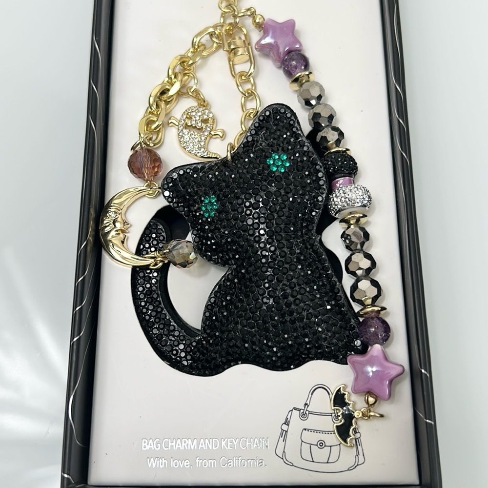 Eye Candy Black Cat Keychain/ Bag Charm New In Box - Picture 7 of 10